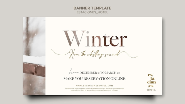Free PSD horizontal banner for hotel business