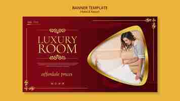 Free PSD horizontal banner for hotel and resort