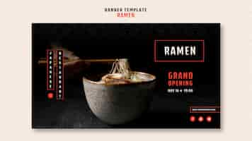 Free PSD horizontal banner for japanese ramen restaurant