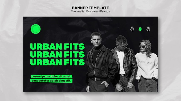 Free PSD horizontal banner for maximalist business