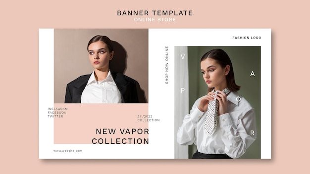 Horizontal banner for minimalistic online fashion store