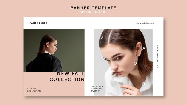 Horizontal banner for minimalistic online fashion store