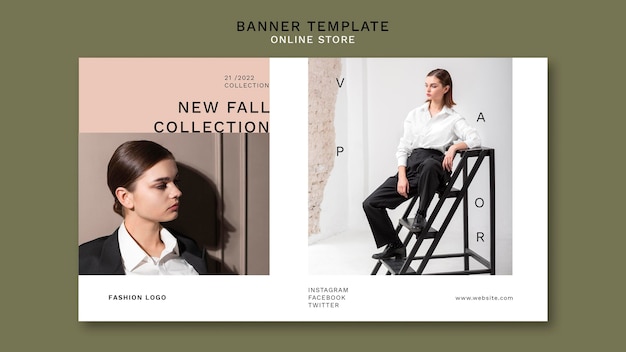 Horizontal banner for minimalistic online fashion store