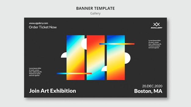 Horizontal banner for modern art exposition