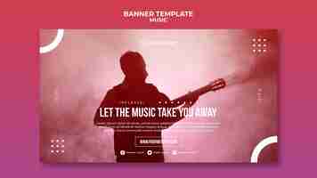 Free PSD horizontal banner for music lovers