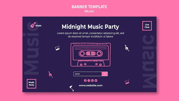 Horizontal banner for music party