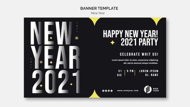 Horizontal banner for new year party