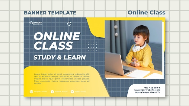 Горизонтальный баннер для онлайн-занятий с ребенком