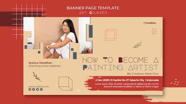 Horizontal banner for painting classes