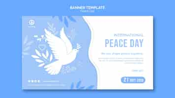 Free PSD horizontal banner for peace day