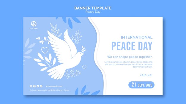 Horizontal banner for peace day