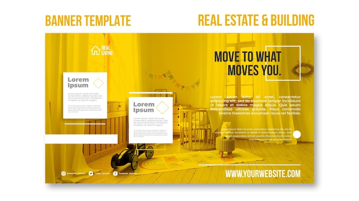 Free PSD horizontal banner for real estate and building