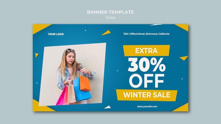 मुफ़्त PSD horizontal banner for retail sale