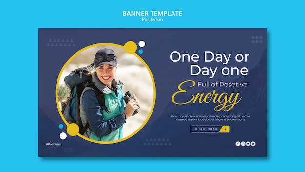 Free PSD horizontal banner for staying positive