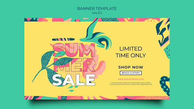 Horizontal banner for summer sale