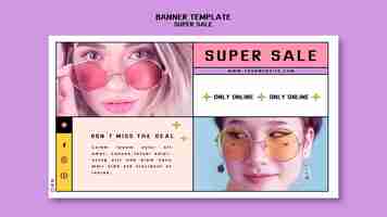 Free PSD horizontal banner for sunglasses super sale