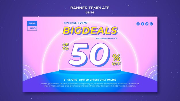 Horizontal banner for super sale