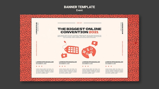 Horizontal banner template for biggest online convection 2021