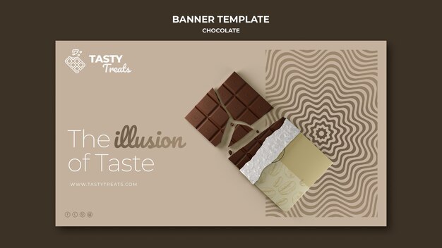Horizontal banner template for chocolate