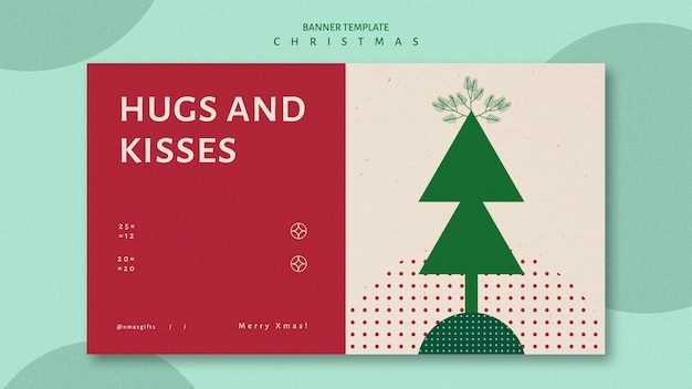 Free PSD horizontal banner template for christmas