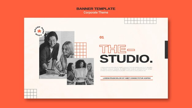 Horizontal banner template for corporate studio