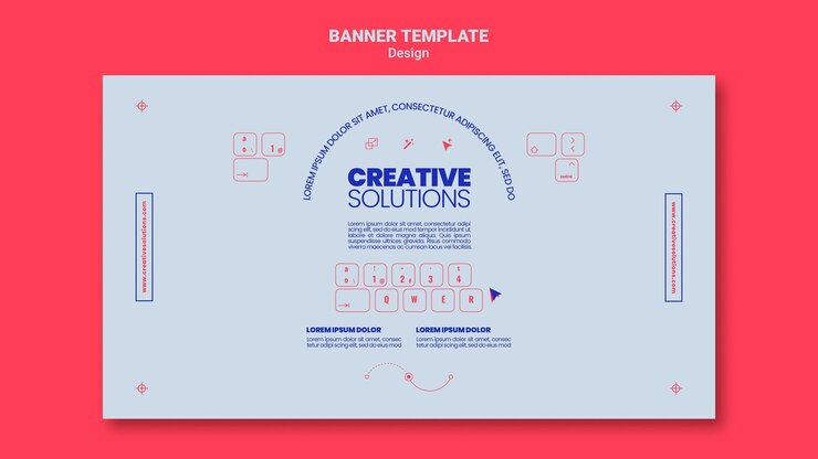 Free PSD horizontal banner template for creative business solutions