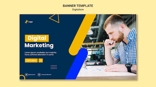 Modello di banner orizzontale per il marketing digitale