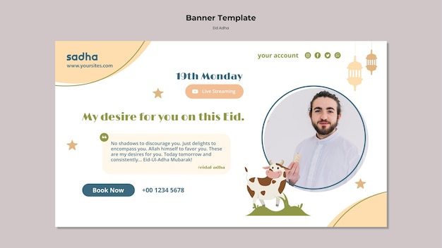 Get the Perfect Horizontal Banner Template for Your Eid al-Adha Celebration