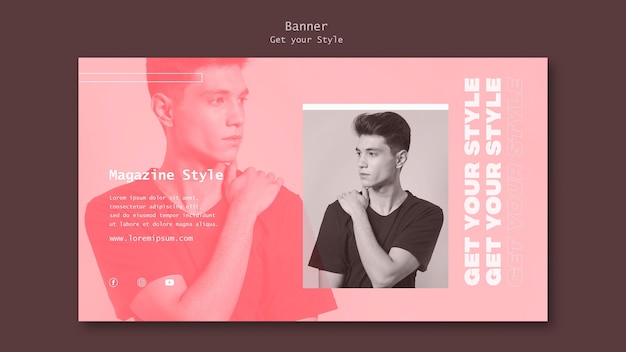 Horizontal banner template for electronic style magazine