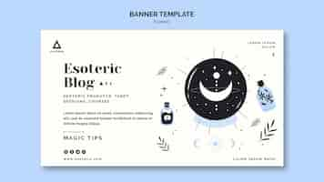 Free PSD horizontal banner template for esoteric blog