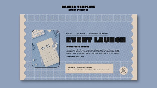 horizontal banner template for event planner