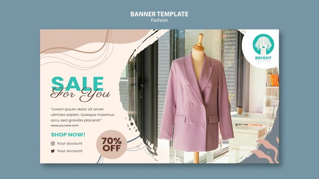 Horizontal banner template for fashion collection