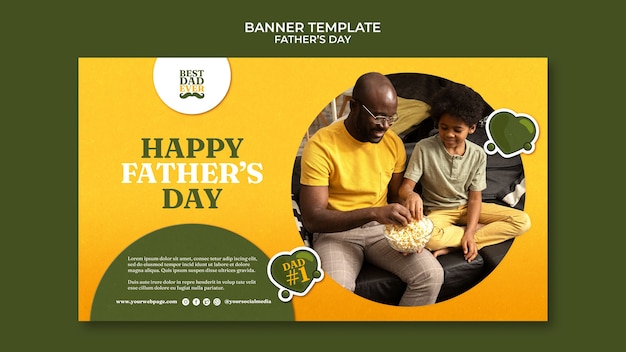 Horizontal banner template for father's day celebration