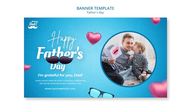 Horizontal banner template for father's day celebration