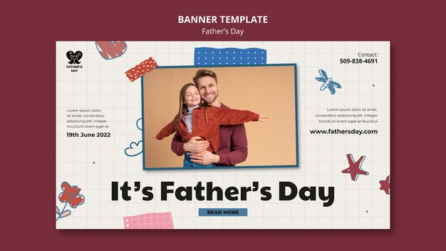 Horizontal banner template for father's day celebration