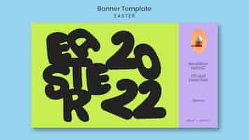 無料PSD イースターのお祝いのための水平バナーテンプレート