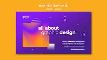 Бесплатный PSD Шаблон горизонтального баннера для уроков графического дизайна