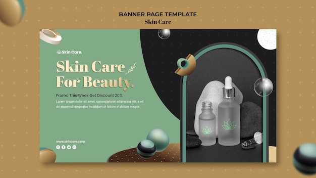 無料PSD スキンケア製品の水平バナーテンプレート