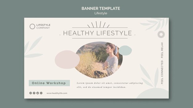 Horizontal banner template for healthy lifestyle company