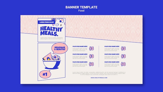 Free PSD horizontal banner template for healthy meals