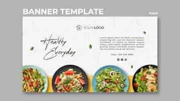 Free PSD horizontal banner template for healthy salad lunch