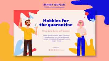 Free PSD horizontal banner template for hobbies during quarantine