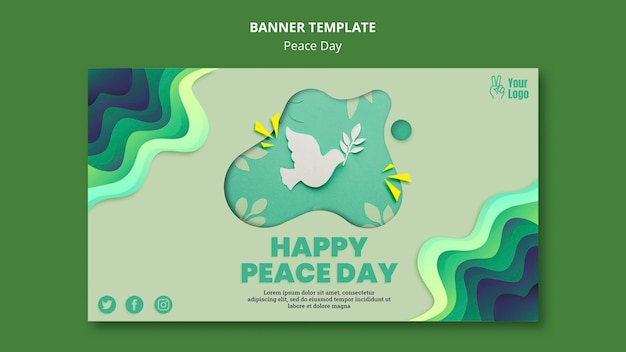 Horizontal banner template for international peace day