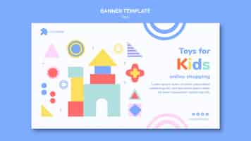 Free PSD horizontal banner template for kids toys online shopping