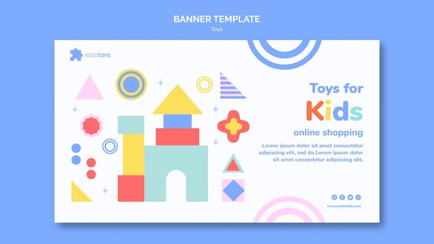 horizontal banner template for kids toys online shopping