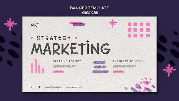 Horizontal banner template for marketing agency