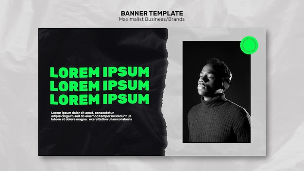 Horizontal banner template for maximalist business