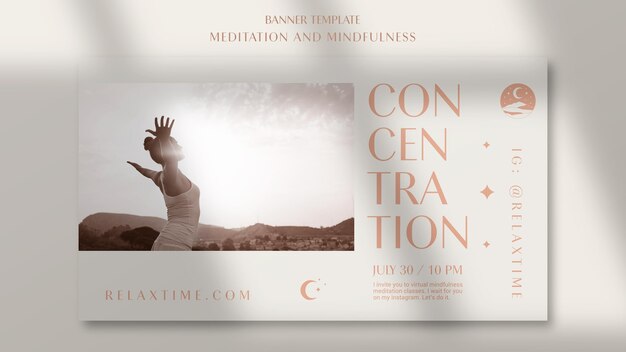 horizontal banner template for meditation