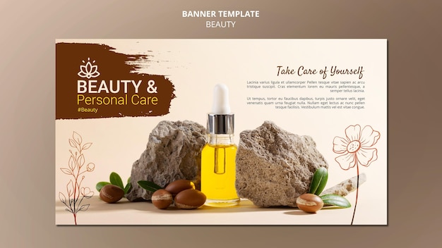 Free PSD horizontal banner template for personal care and beauty