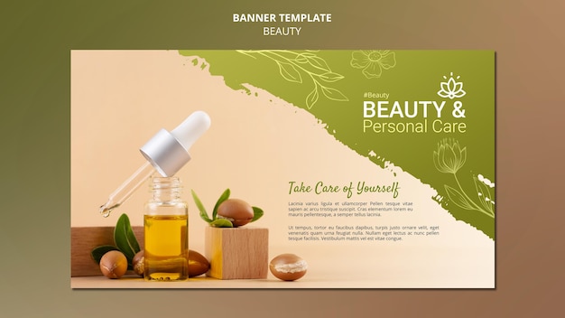 Free PSD horizontal banner template for personal care and beauty
